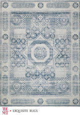Exquisite The Met X Exquisite Rugs Vintage Looms Light Blue/Blue Area Rug 0.02'X12.0' Rug