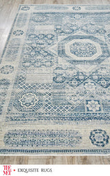 Exquisite The Met X Exquisite Rugs Vintage Looms Light Blue/Blue Area Rug 0.02'X9.0' Rug