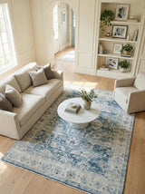 Exquisite Rugs Vintage Looms 5672 Blue/Beige Polyester powerloom 15' x 12' Area Rug