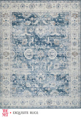 Exquisite The Met X Exquisite Rugs Vintage Looms Blue/Beige Area Rug 0.02'X12.0' Rug