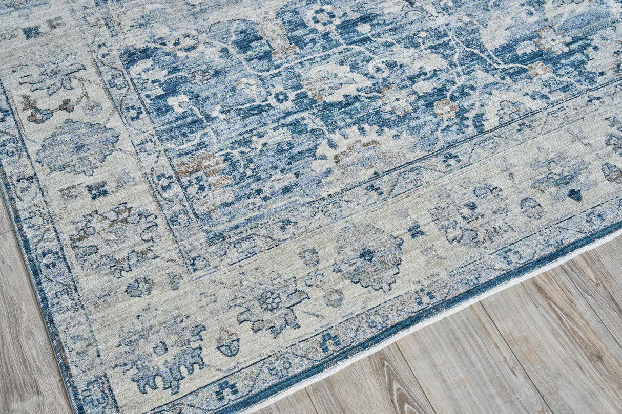 Exquisite Rugs Vintage Looms 5672 Blue/Beige Polyester powerloom 15' x 12' Area Rug
