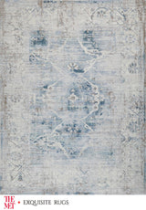 Exquisite The Met X Exquisite Rugs Vintage Looms Light Blue/Beige Area Rug 0.02'X12.0' Rug
