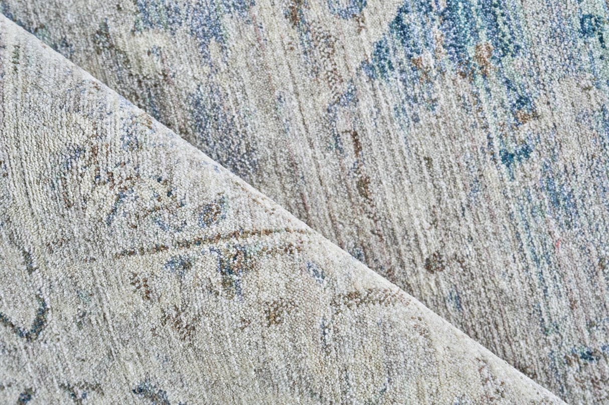 Exquisite Rugs Vintage Looms 5673 Light Blue/Beige Polyester powerloom 1.5' x 1' Area Rug