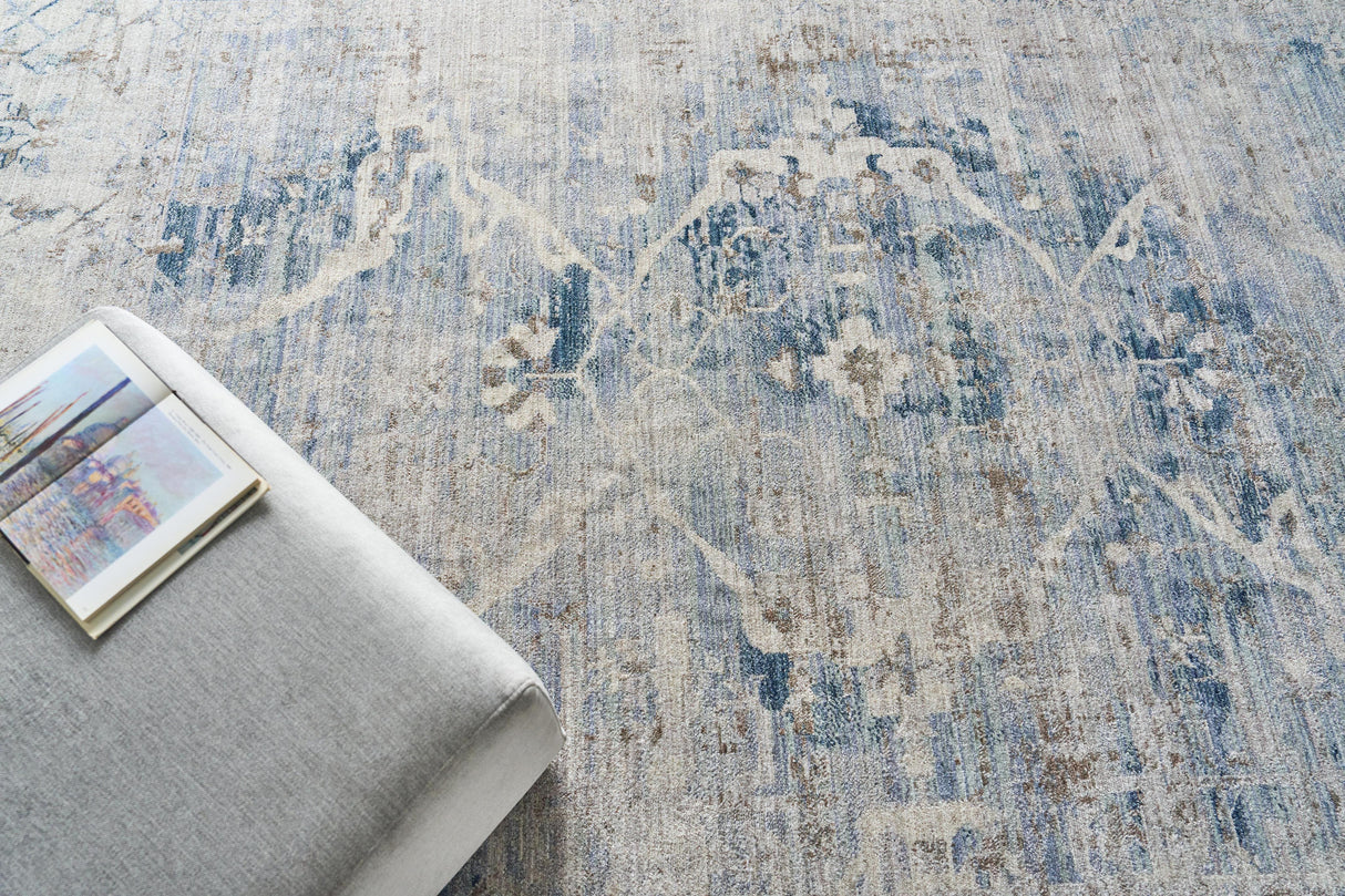 Exquisite Rugs The Met X Exquisite Rugs Vintage Looms 5673 Light Blue/Beige 1' x 1.5' Area Rug