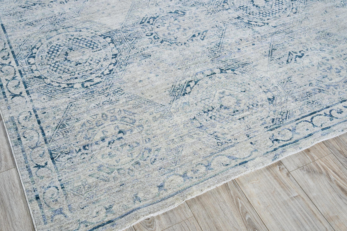 Exquisite Rugs Vintage Looms 5674 Light Blue/Blue Polyester powerloom 15' x 12' Area Rug