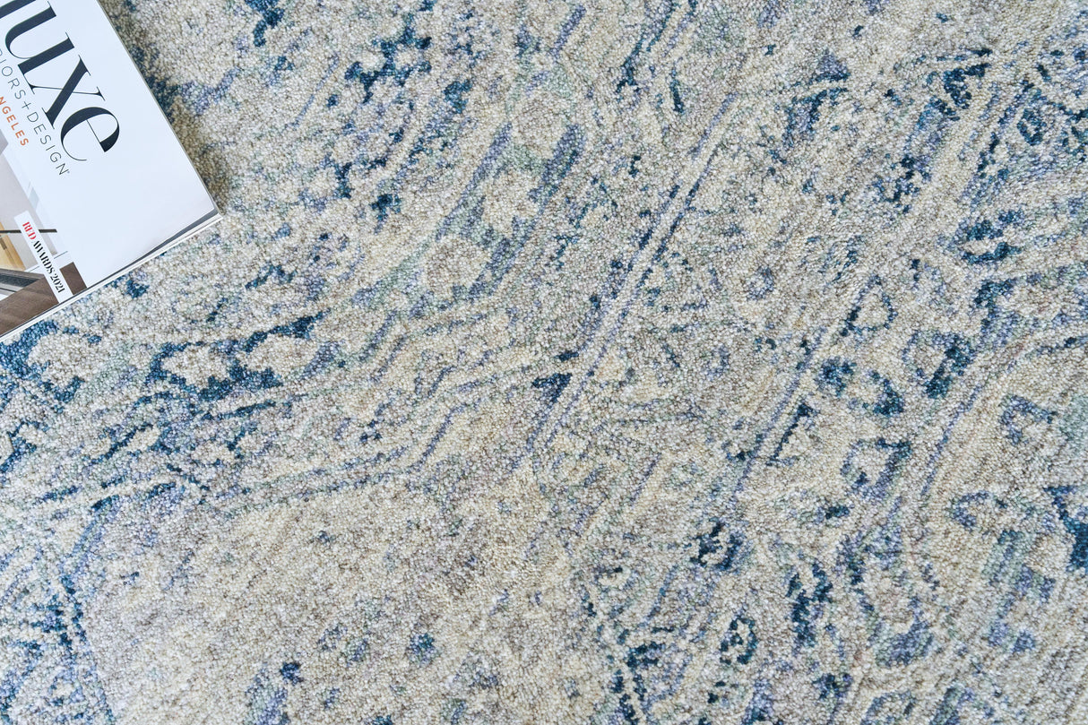 Exquisite Rugs The Met X Exquisite Rugs Vintage Looms 5674 Light Blue/Blue 12' x 15' Area Rug