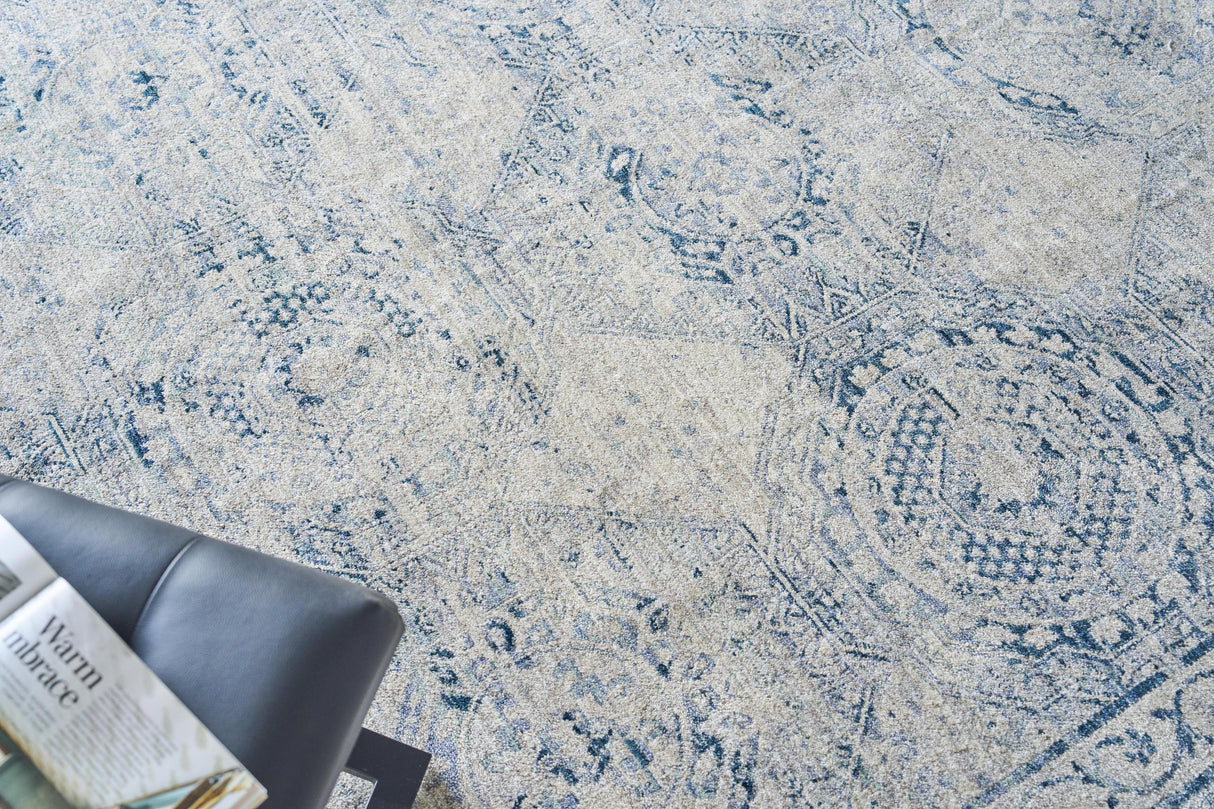 Exquisite Rugs The Met X Exquisite Rugs Vintage Looms 5674 Light Blue/Blue 1' x 1.5' Area Rug