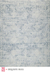 Exquisite The Met X Exquisite Rugs Vintage Looms Light Blue/Blue Area Rug 0.02'X8.0' Rug