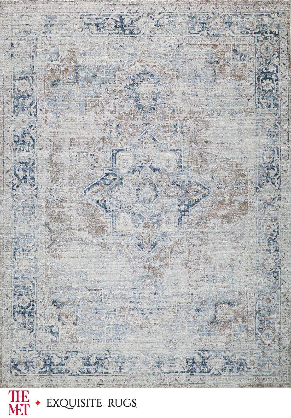 Exquisite Rugs The Met X Exquisite Rugs Vintage Looms 5676 Rust/Navy 8' x 10' Area Rug