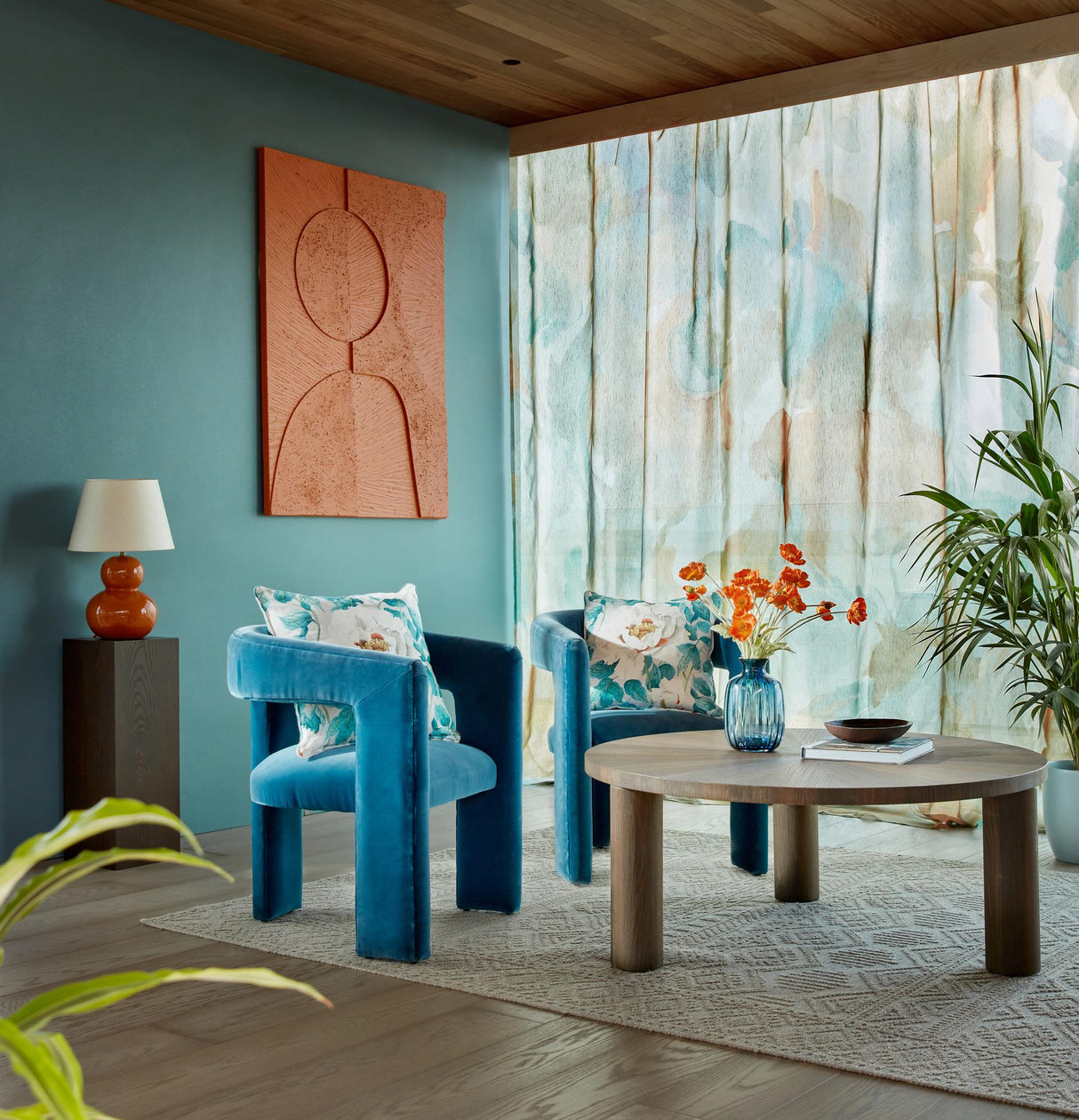 Harlequin Baked Terracotta Harlequin Sheers I Fabric