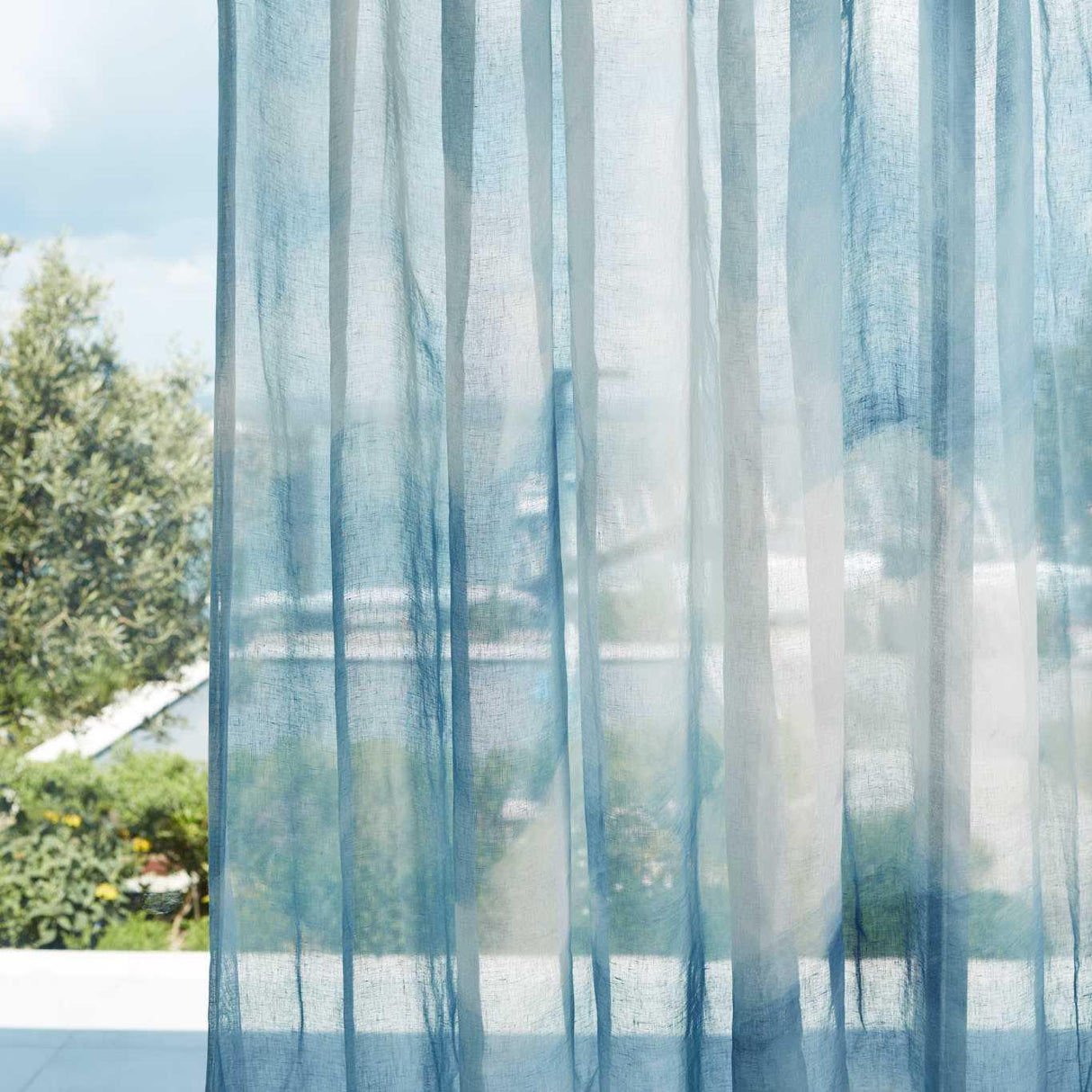 Harlequin Air Sheer Sky Blue Fabric