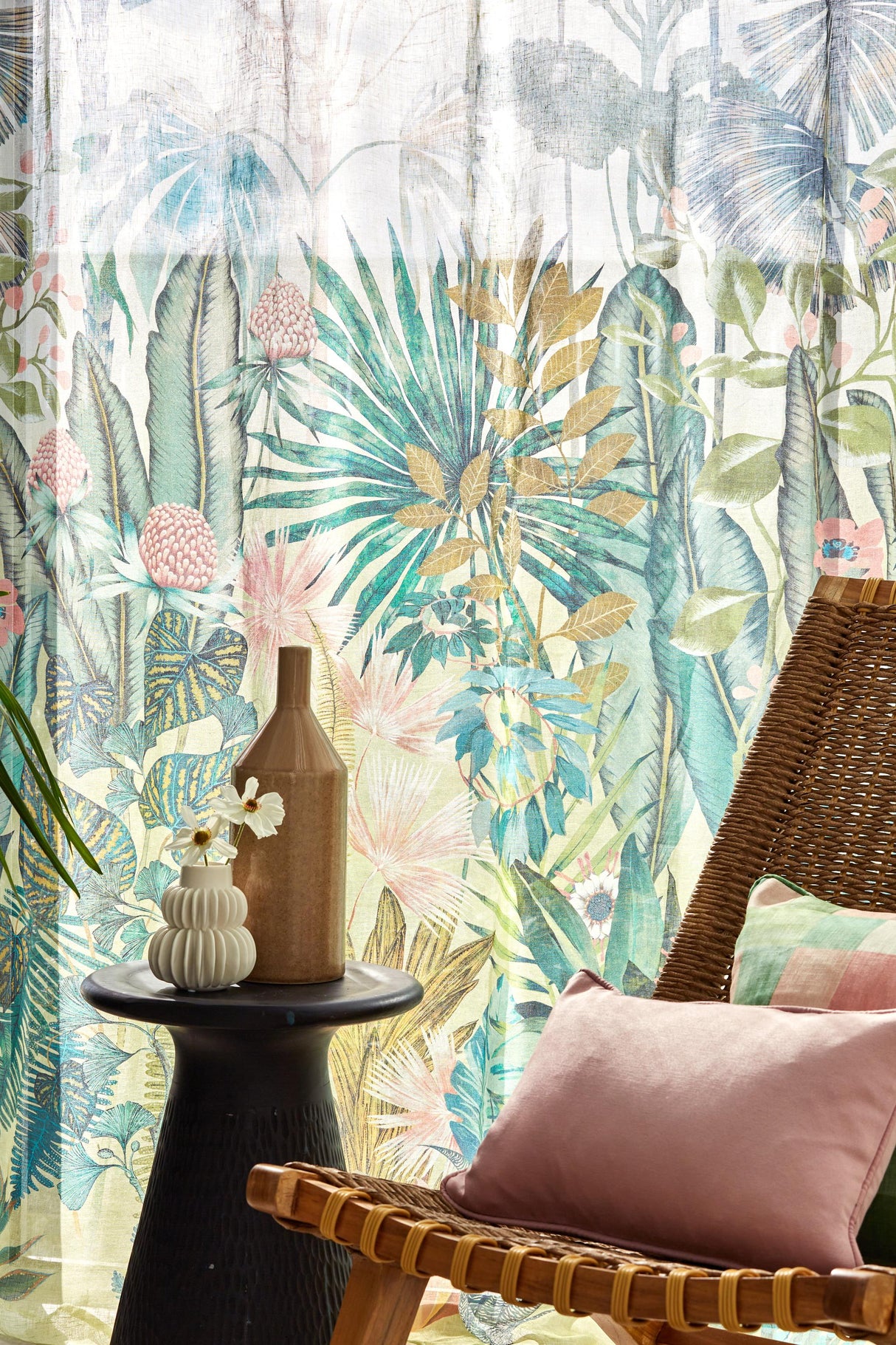 Harlequin Black Earth/Tranquility Harlequin Sheers I Fabric