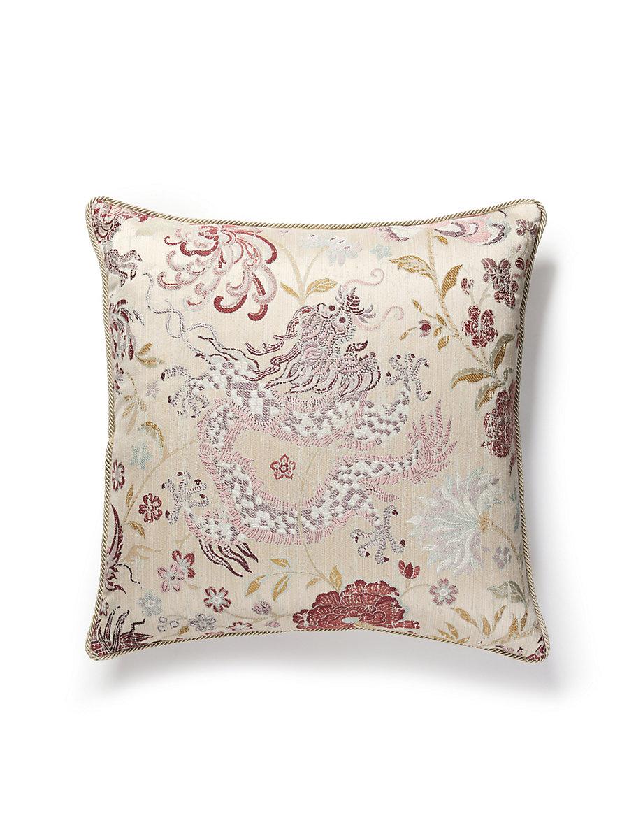 Scalamandre Dragon Tableau 22 X 22 - Winter Rose Decorative Pillow