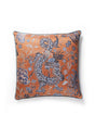 Scalamandre Dragon Tableau 22 X 22 - Persimmon Blue Decorative Pillow