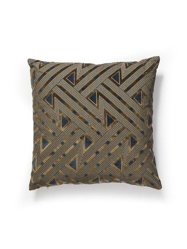 Scalamandre Kasai Velvet 22 X 22 - Dark Walnut Decorative Pillow