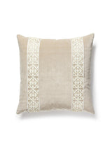Scalamandre Saxony/Strie Velvet 22 X 22 - Pearl / Dove Decorative Pillow