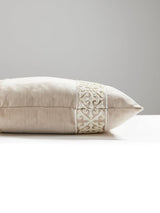 Scalamandre Saxony/Strie Velvet 22 X 22 - Pearl / Dove Decorative Pillow