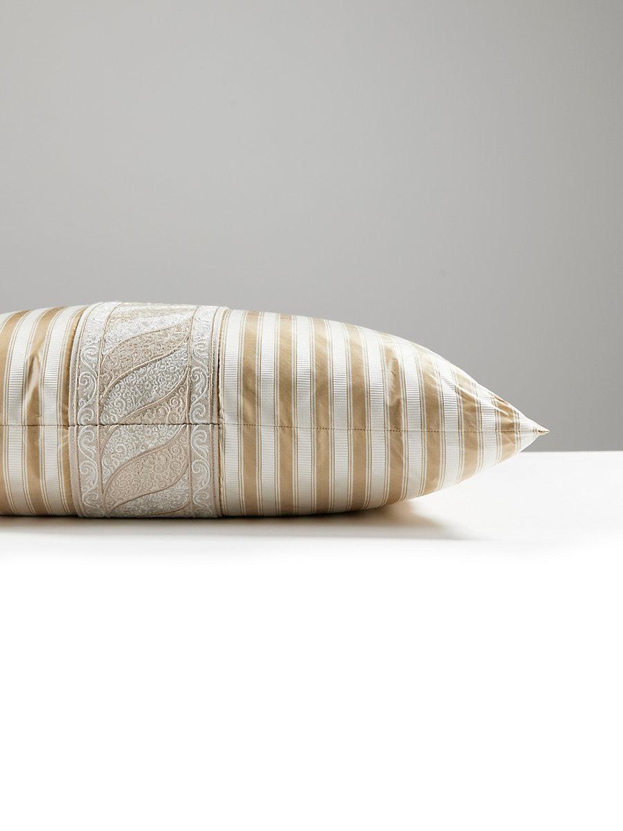 Scalamandre Paisley/Shirred Stripe 22 X 22 - Fawn Decorative Pillow