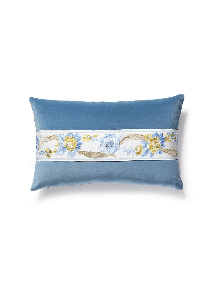 Scalamandre Reine/Linley 22 X 14 - Gold And Blue / Soldier Blue Decorative Pillow