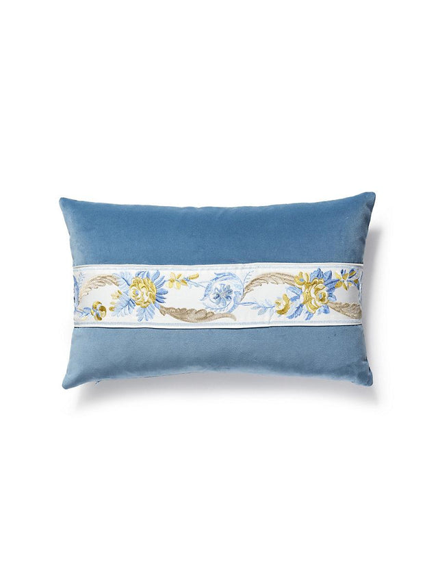 Scalamandre Reine/Linley 22 X 14 - Gold And Blue / Soldier Blue Decorative Pillow