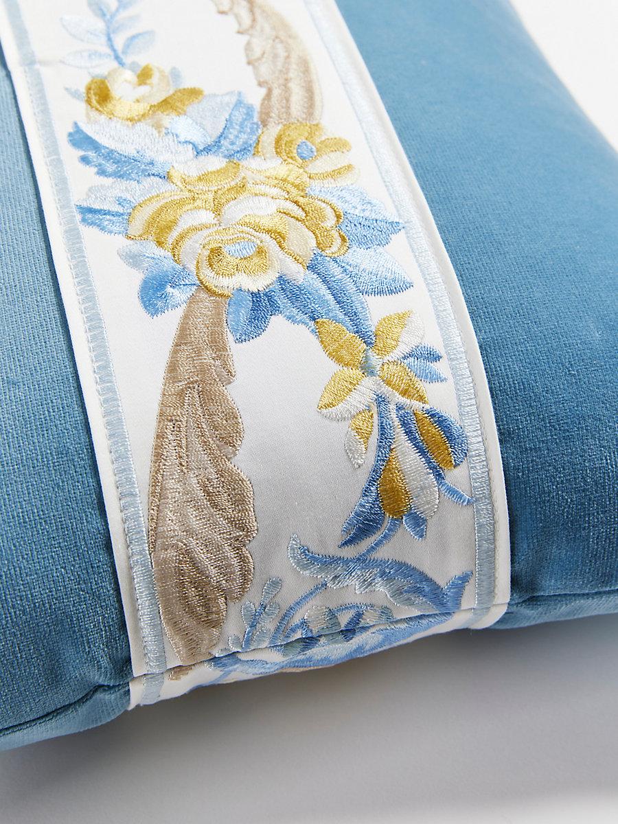 Scalamandre Reine/Linley 22 X 14 - Gold And Blue / Soldier Blue Decorative Pillow