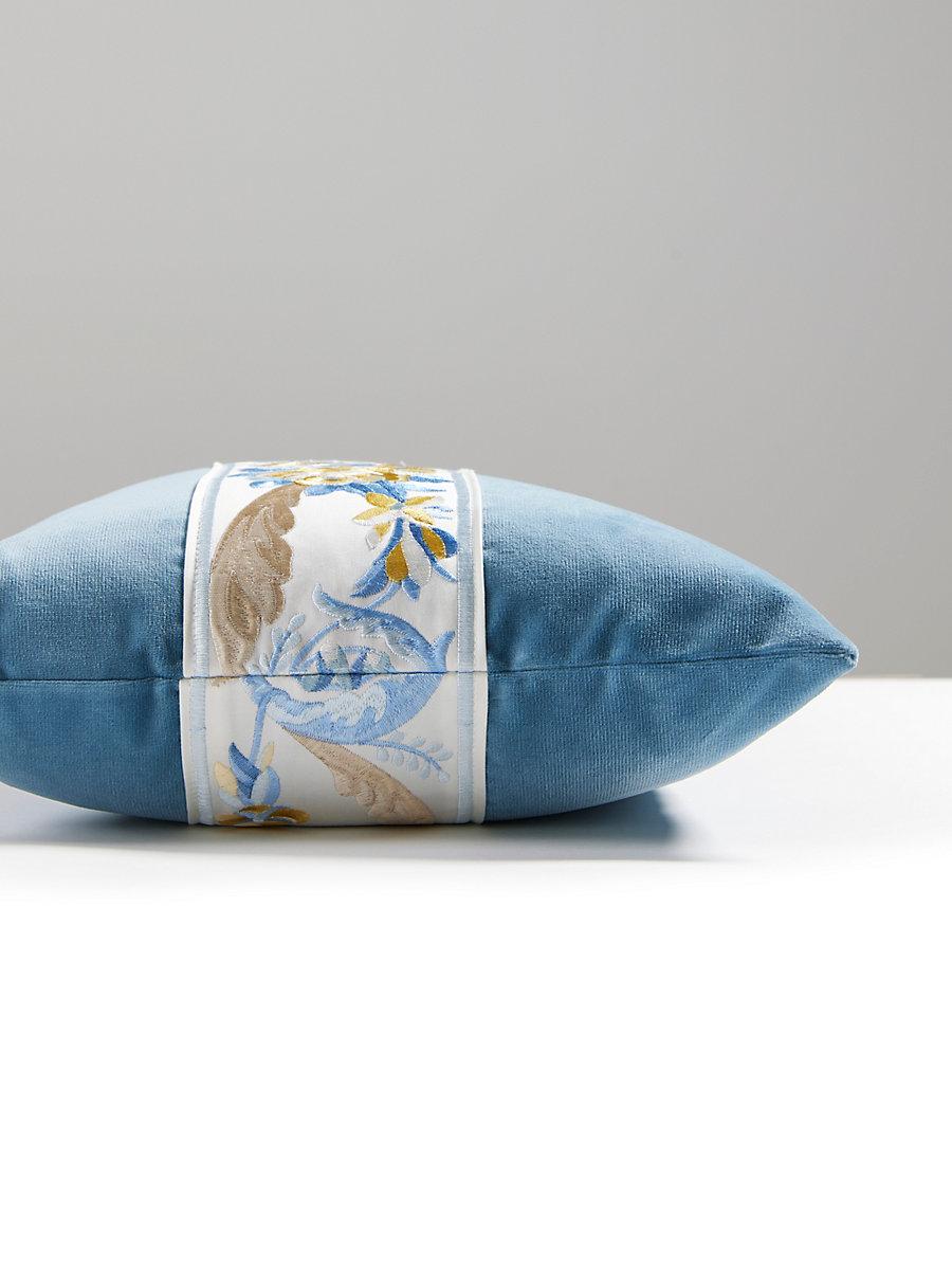Scalamandre Reine/Linley 22 X 14 - Gold And Blue / Soldier Blue Decorative Pillow