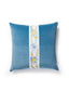 Scalamandre Reine/Linley Velvet 22 X 22 - Gold And Blue / Soldier Blue Decorative Pillow