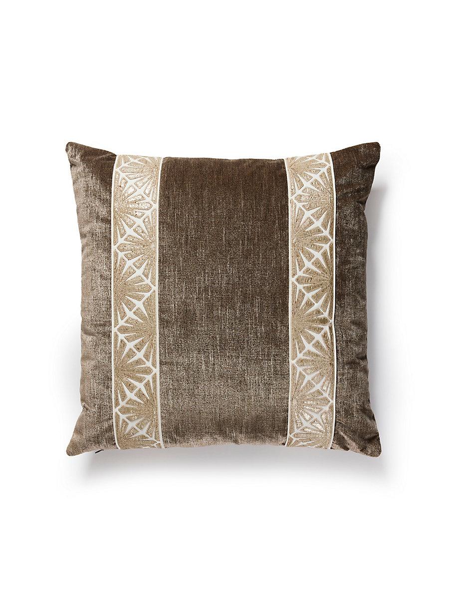 Scalamandre Milan/Supreme Velvet 22 X 22 - Antique / Walnut Decorative Pillow