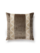 Scalamandre Milan/Supreme Velvet 22 X 22 - Antique / Walnut Decorative Pillow