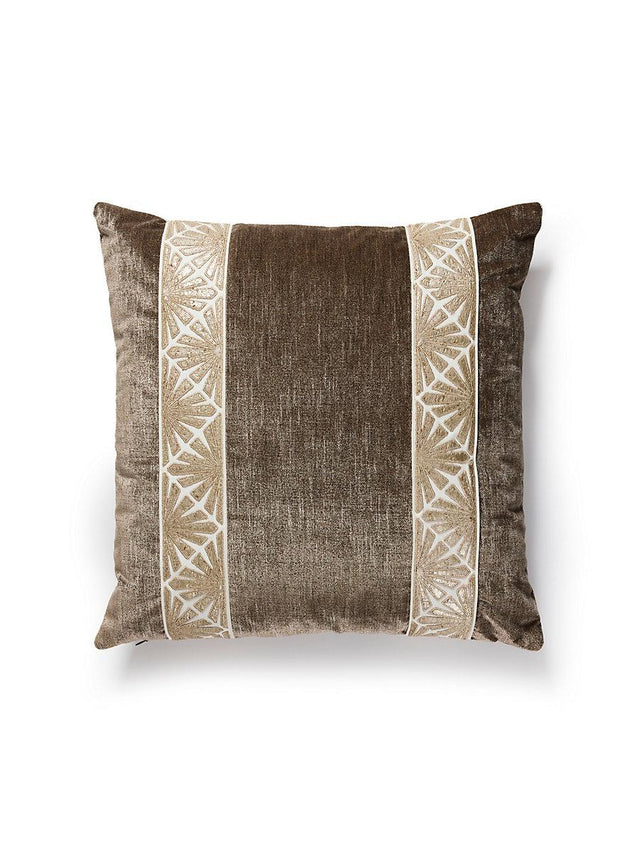 Scalamandre Milan/Supreme Velvet 22 X 22 - Antique / Walnut Decorative Pillow