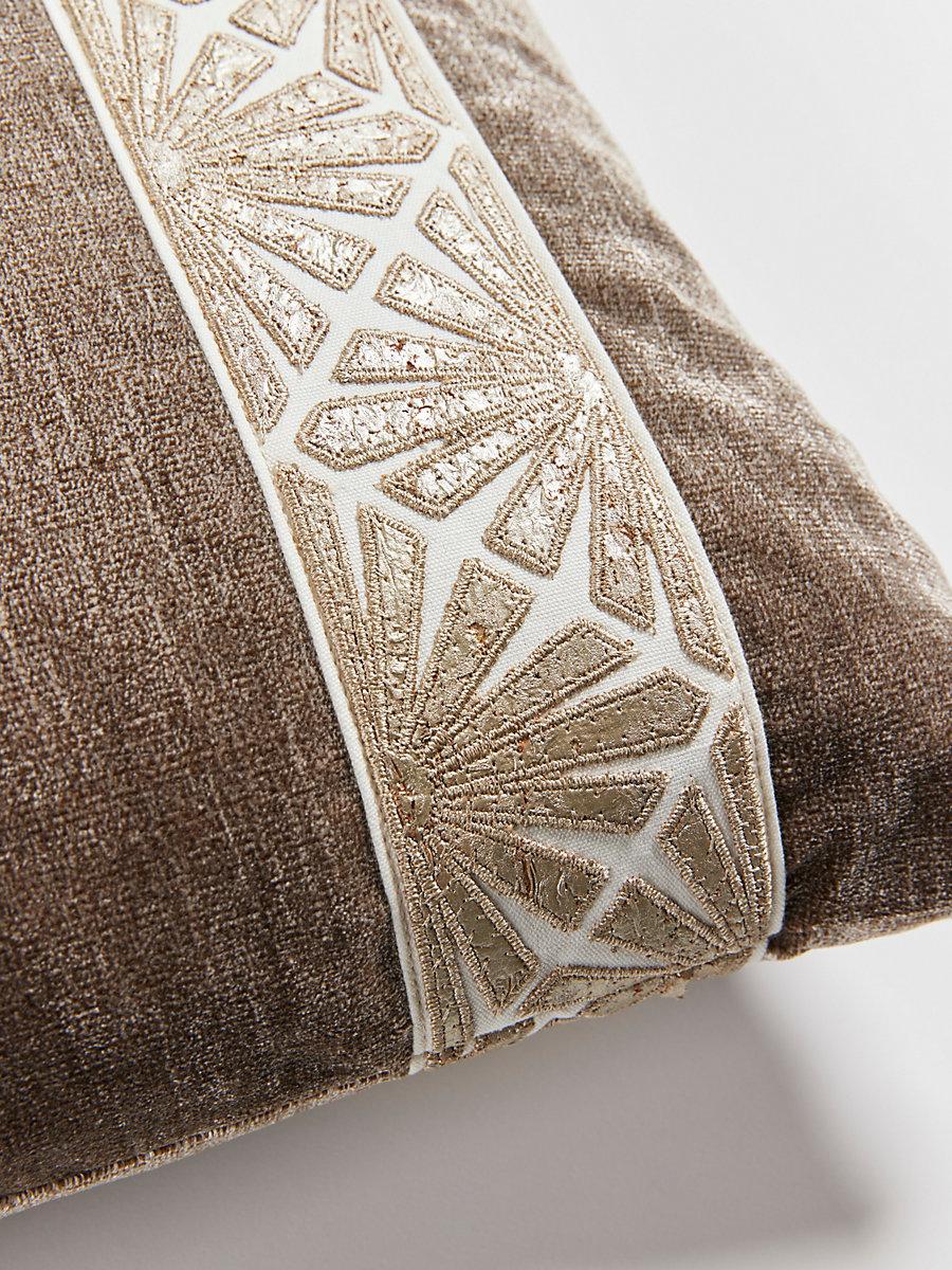 Scalamandre Milan/Supreme Velvet 22 X 22 - Antique / Walnut Decorative Pillow