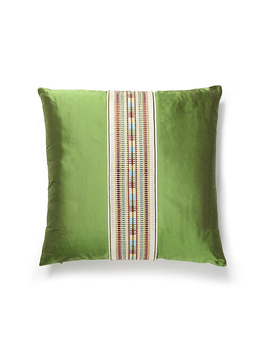 Scalamandre Amarna/Olympia Taffeta 22 X 22 - Multi / Vine Decorative Pillow