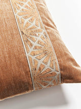 Scalamandre Milan/Supreme Velvet 22 X 22 - Cork / Amphora Decorative Pillow