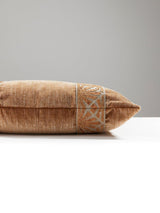 Scalamandre Milan/Supreme Velvet 22 X 22 - Cork / Amphora Decorative Pillow