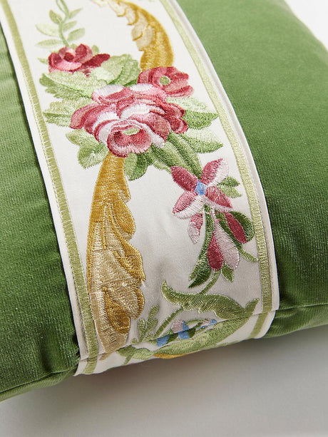 Scalamandre Reine/Linley 22 X 14 - Multi Bloom / Seamist Decorative Pillow