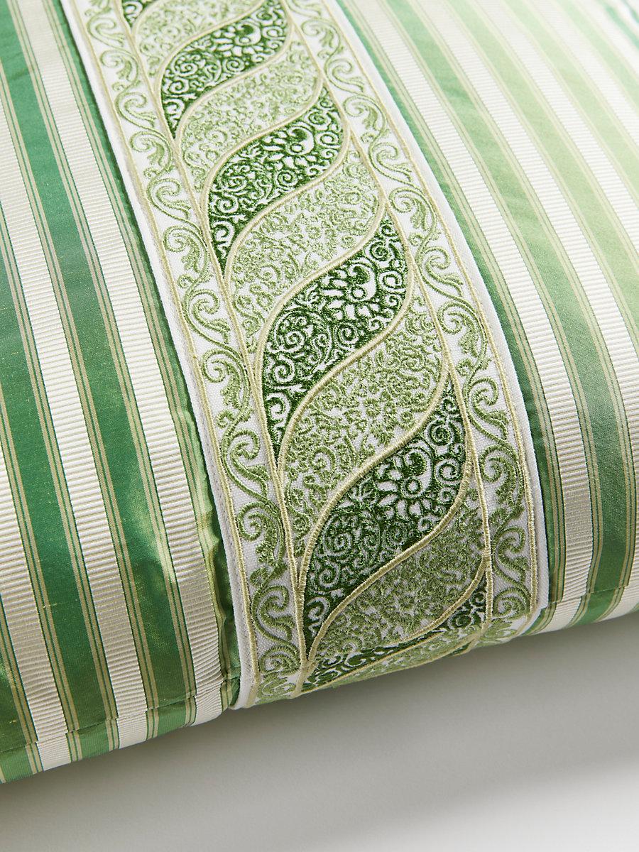 Scalamandre Paisley/Shirred Stripe 22 X 22 - Meadow / Bonsai Decorative Pillow