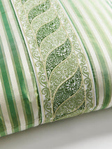 Scalamandre Paisley/Shirred Stripe 22 X 22 - Meadow / Bonsai Decorative Pillow