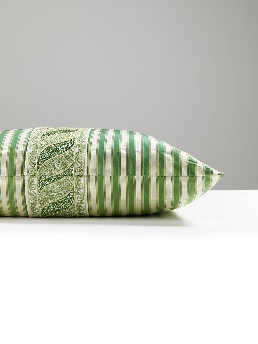 Scalamandre Paisley/Shirred Stripe 22 X 22 - Meadow / Bonsai Decorative Pillow