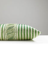 Scalamandre Paisley/Shirred Stripe 22 X 22 - Meadow / Bonsai Decorative Pillow
