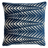 Schumacher Silver Blue 20" x 20" Zebra Velvet Pillow