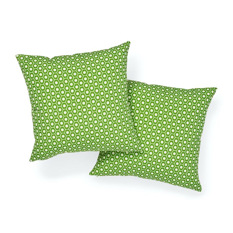 Schumacher Queen B I/O Green 16" x 16" Pillow