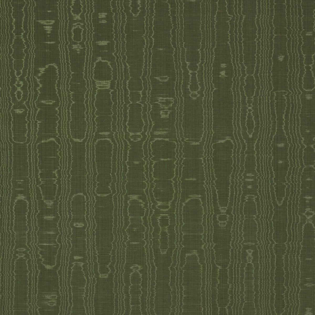 Schumacher Beau Cotton Linen Moire Olive Fabric