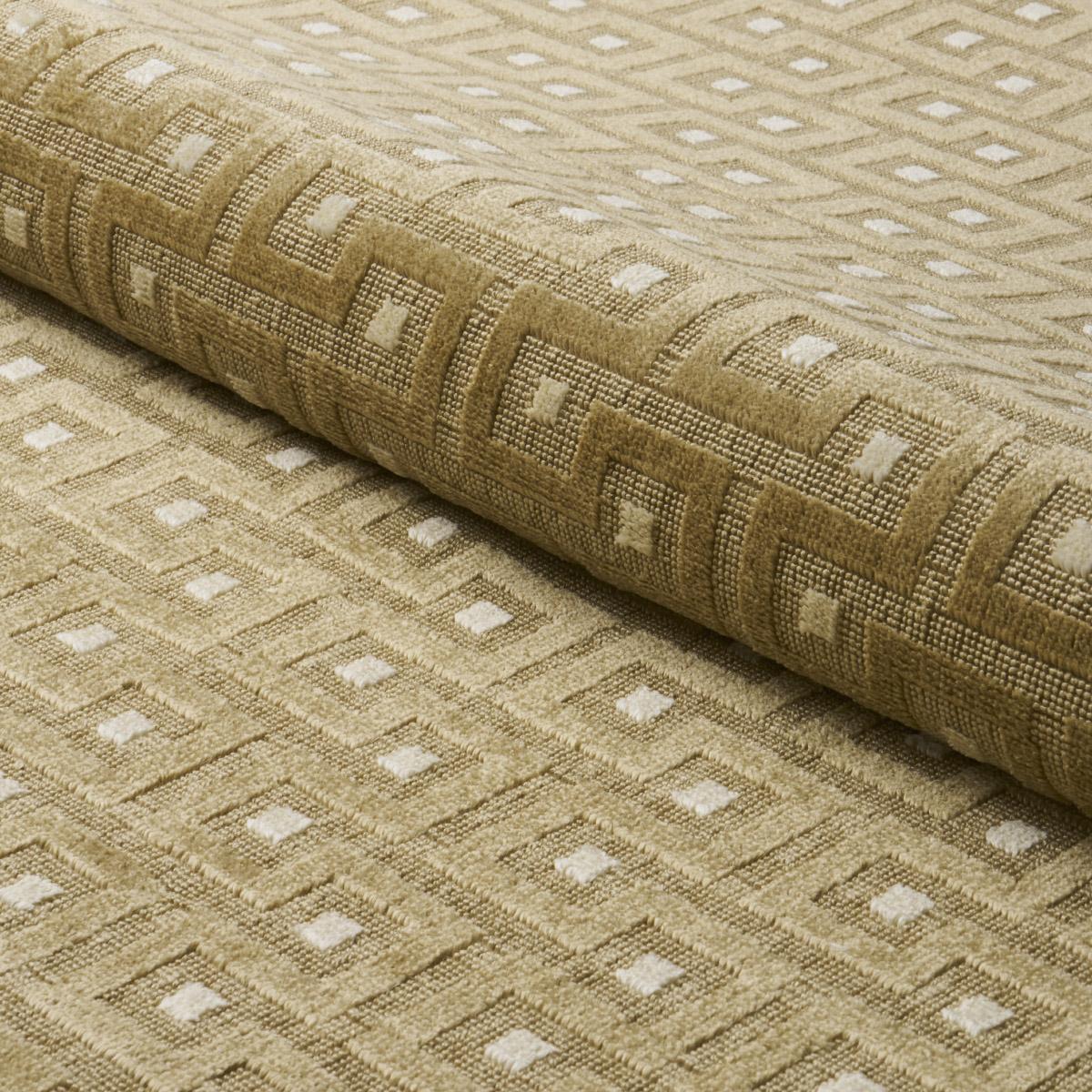 Schumacher Lalano Linen Velvet Gold Patina Fabric