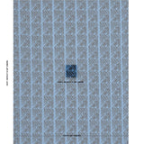 Schumacher Venetian Zig Zag Block Print Black On Blue Fabric