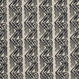 Schumacher Venetian Zig Zag Block Print Black On Natural Fabric