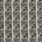 Schumacher Venetian Zig Zag Block Print Black On Natural Fabric
