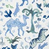 Schumacher Beasts Indoor/Outdoor Blue And Green Fabric