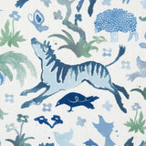 Schumacher Beasts Indoor/Outdoor Blue And Green Fabric