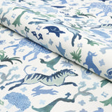 Schumacher Beasts Indoor/Outdoor Blue And Green Fabric