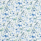 Schumacher Beasts Indoor/Outdoor Blue And Green Fabric
